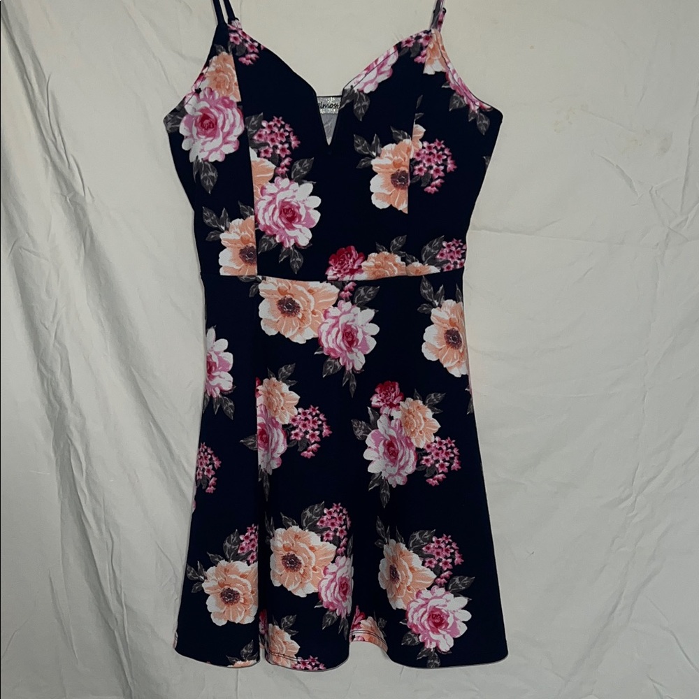 Almost Famous Navy Floral Mini Dress